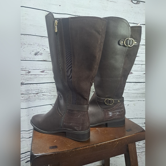 NWT Karen Scott Leandraa Extra Wide-Calf Riding Boots-9.5W - Picture 8 of 14